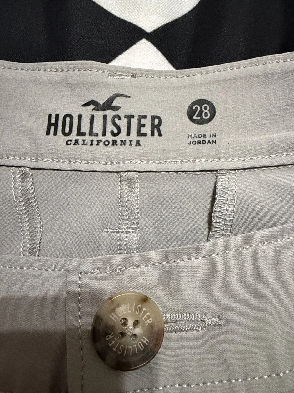 Hollister Men's Light Gray Flat Front Performance Shorts